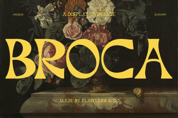 Broca Font: A Retro Display Typeface for Bohemian Branding